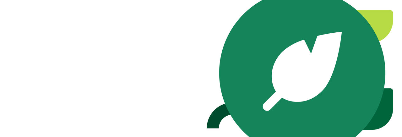 white leaf in green circle